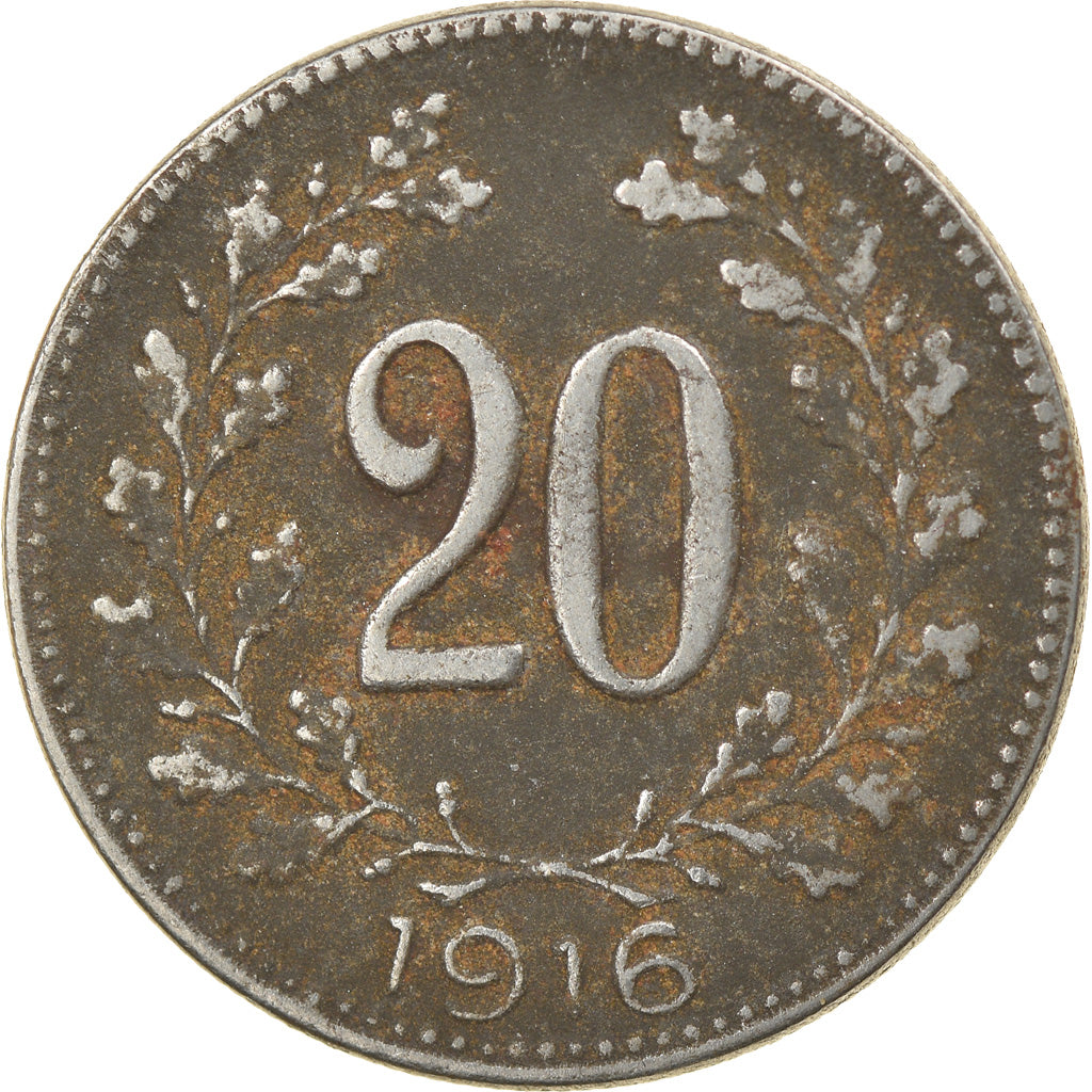 Coin, Austria, Karl I, 20 Heller, 1916, VF(20-25), Iron, KM:2826
