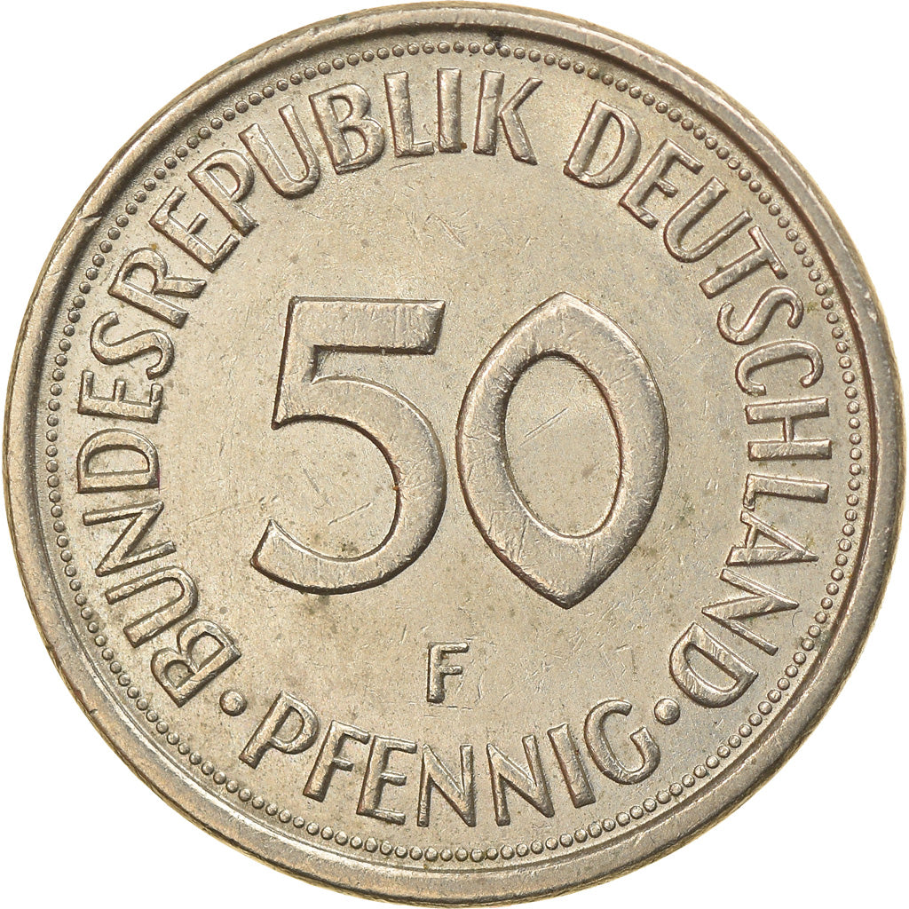 Coin, GERMANY - FEDERAL REPUBLIC, 50 Pfennig, 1979, Stuttgart, EF(40-45)