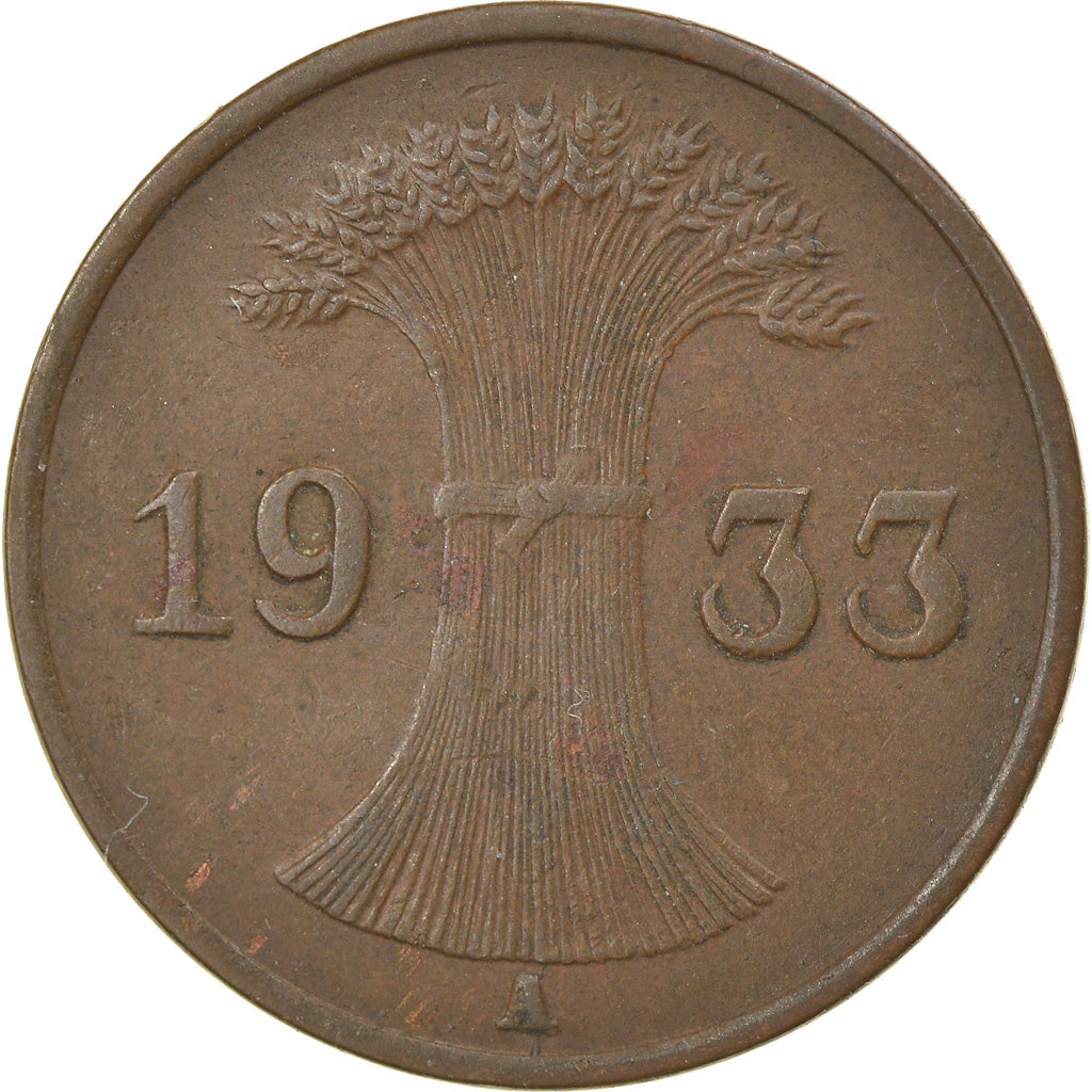 Moeda, ALEMANHA, REPÚBLICA DE WEIMAR, Reichspfennig, 1933, Berlin, EF(40-45)