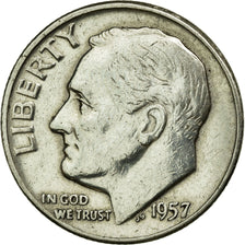 Coin, United States, Mercury Dime, Dime, 1957, U.S. Mint, Philadelphia