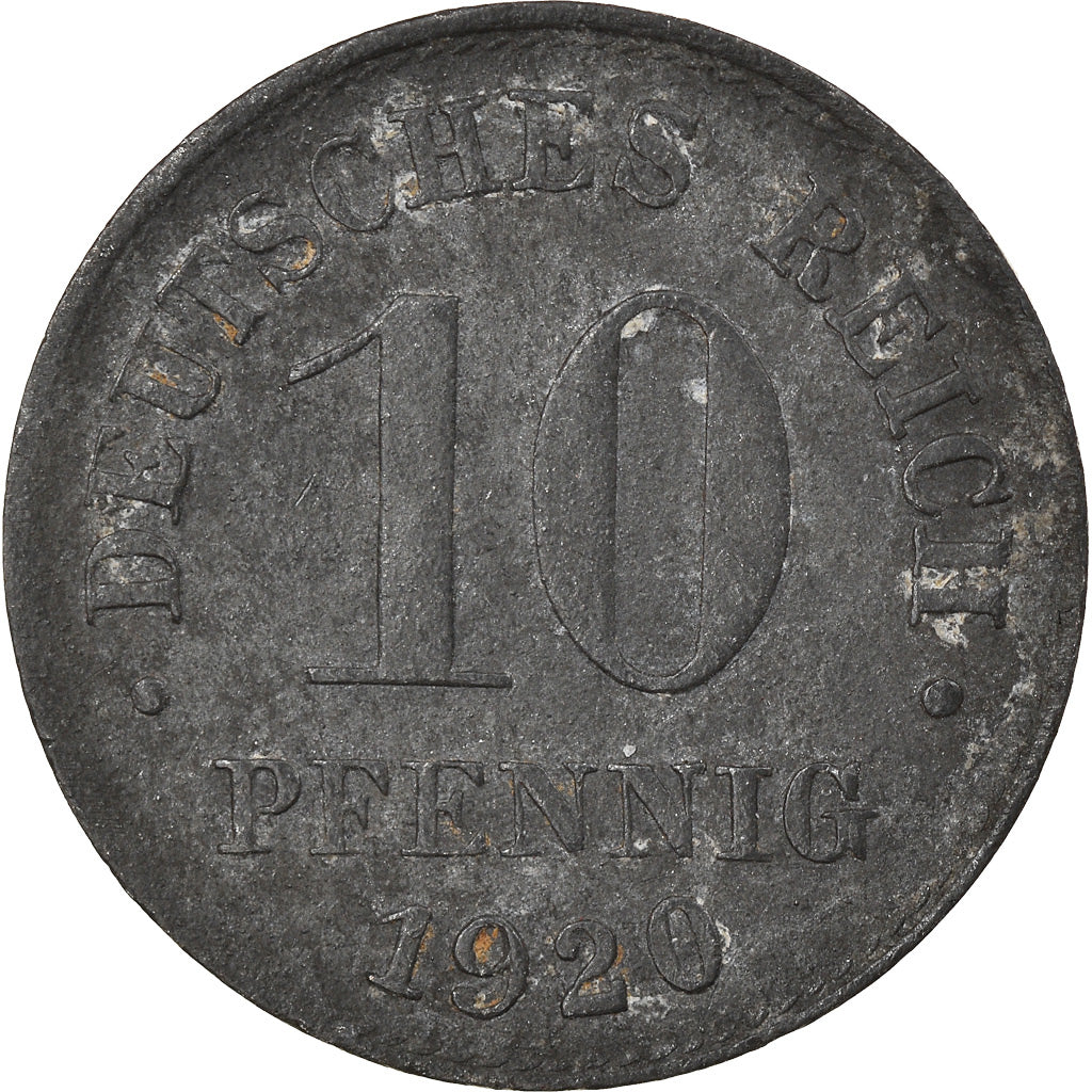 Monnaie, GERMANY - EMPIRE, 10 Pfennig, 1920, TB, Zinc, KM:26