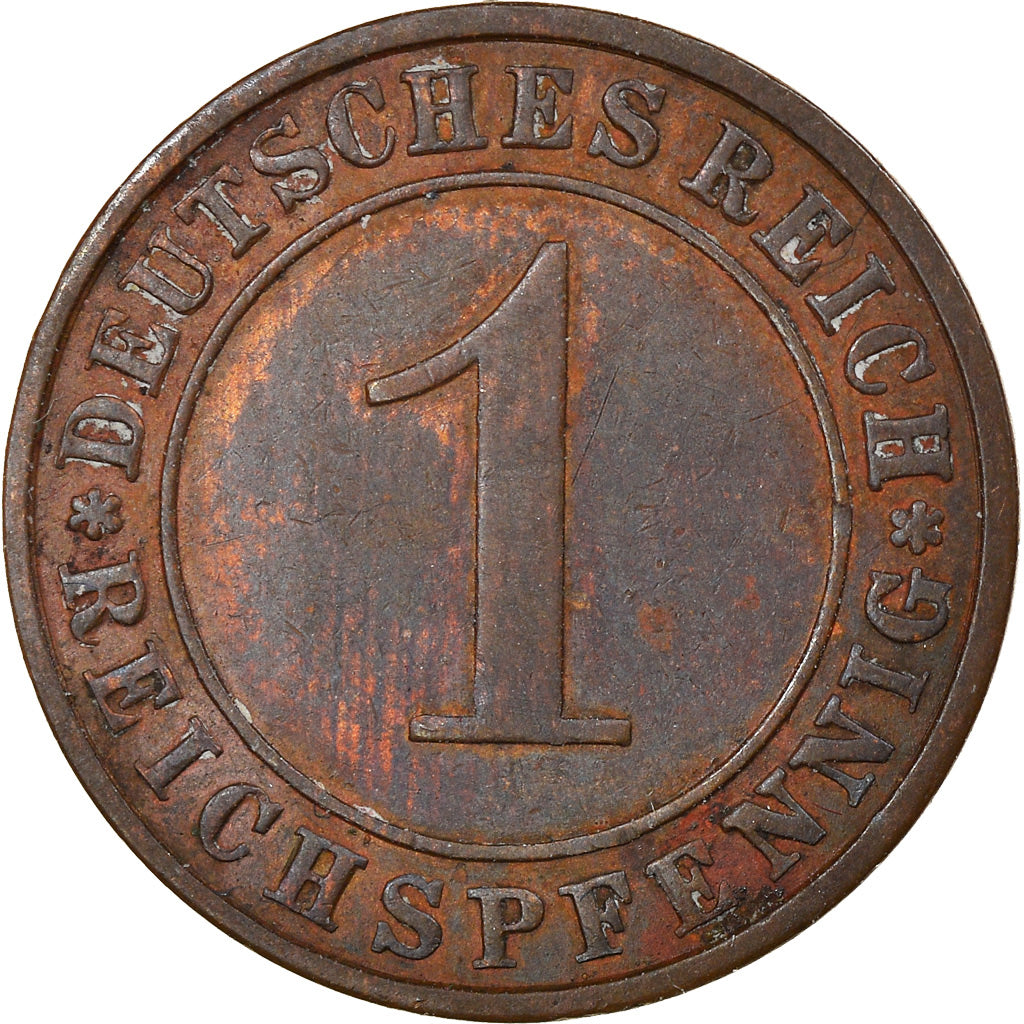 Coin, GERMANY, WEIMAR REPUBLIC, Reichspfennig, 1927, Muldenhütten, EF(40-45)