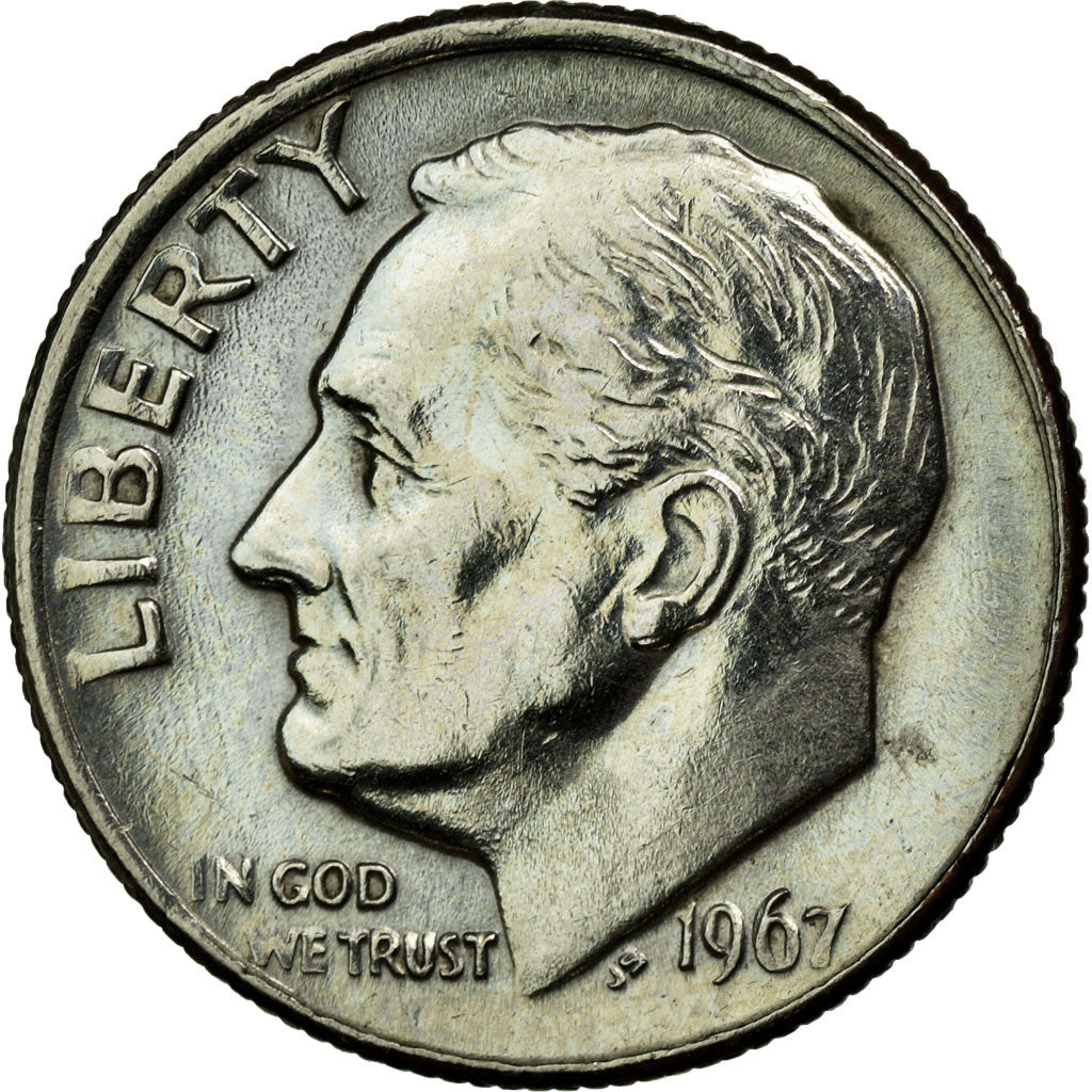 Monnaie, États-Unis, Roosevelt Dime, Dime, 1967, U.S. Mint, Philadelphie, SUP