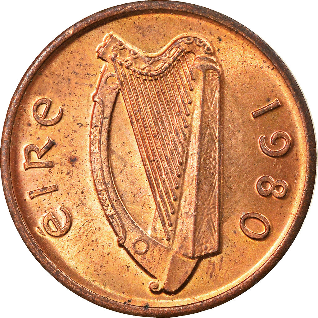 Moneta, REPUBBLICA D’IRLANDA, 1/2 Penny, 1980, SPL-, Bronzo, KM:19