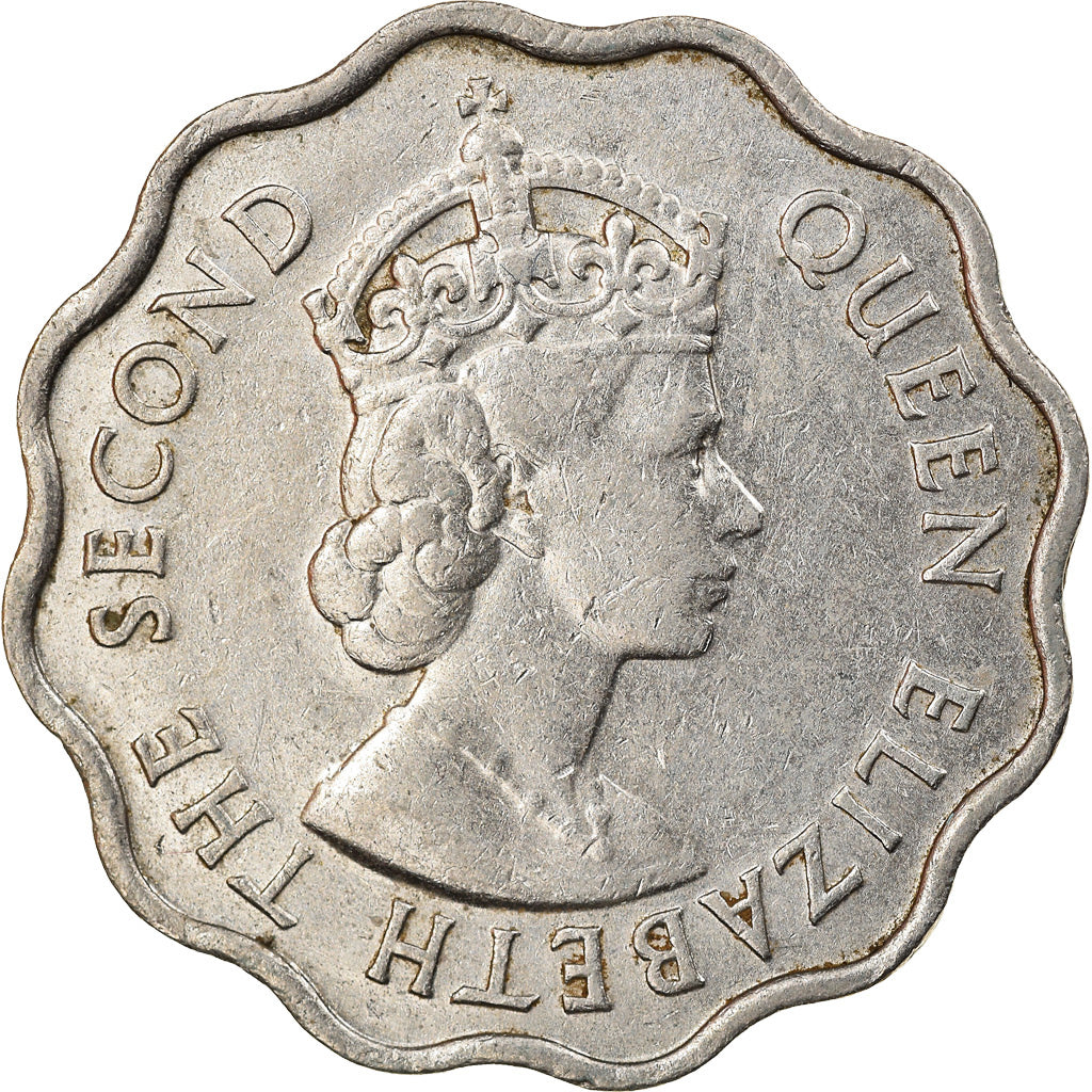 Moeda, Maurícia, Elizabeth II, 10 Cents, 1978, VF(30-35), Cobre-níquel, KM:33