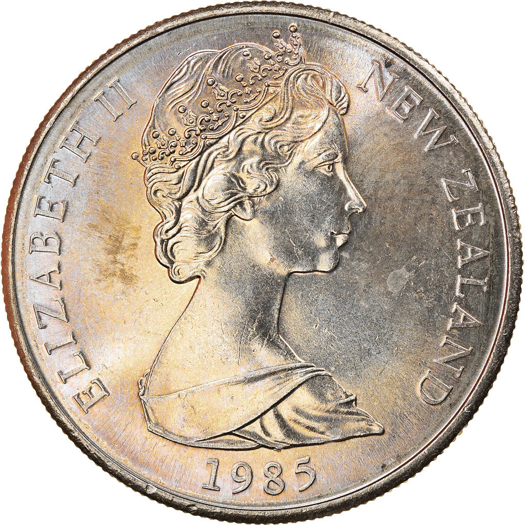 Moneta, Nowa Zelandia, Elizabeth II, 10 Cents, 1985, AU(55-58), Miedź-Nikiel
