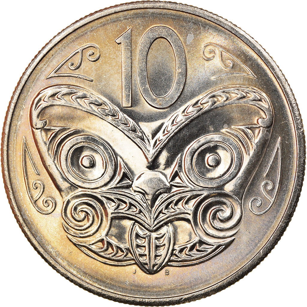 Moneta, Nowa Zelandia, Elizabeth II, 10 Cents, 1985, AU(55-58), Miedź-Nikiel