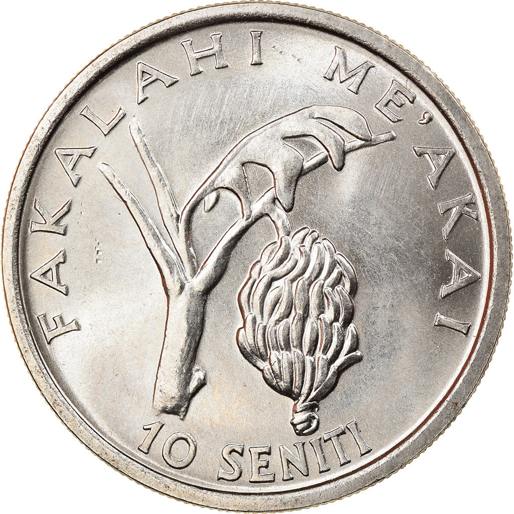 Moneda, Tonga, King Taufa'ahau Tupou IV, 10 Seniti, 1981, MBC, Cobre - níquel