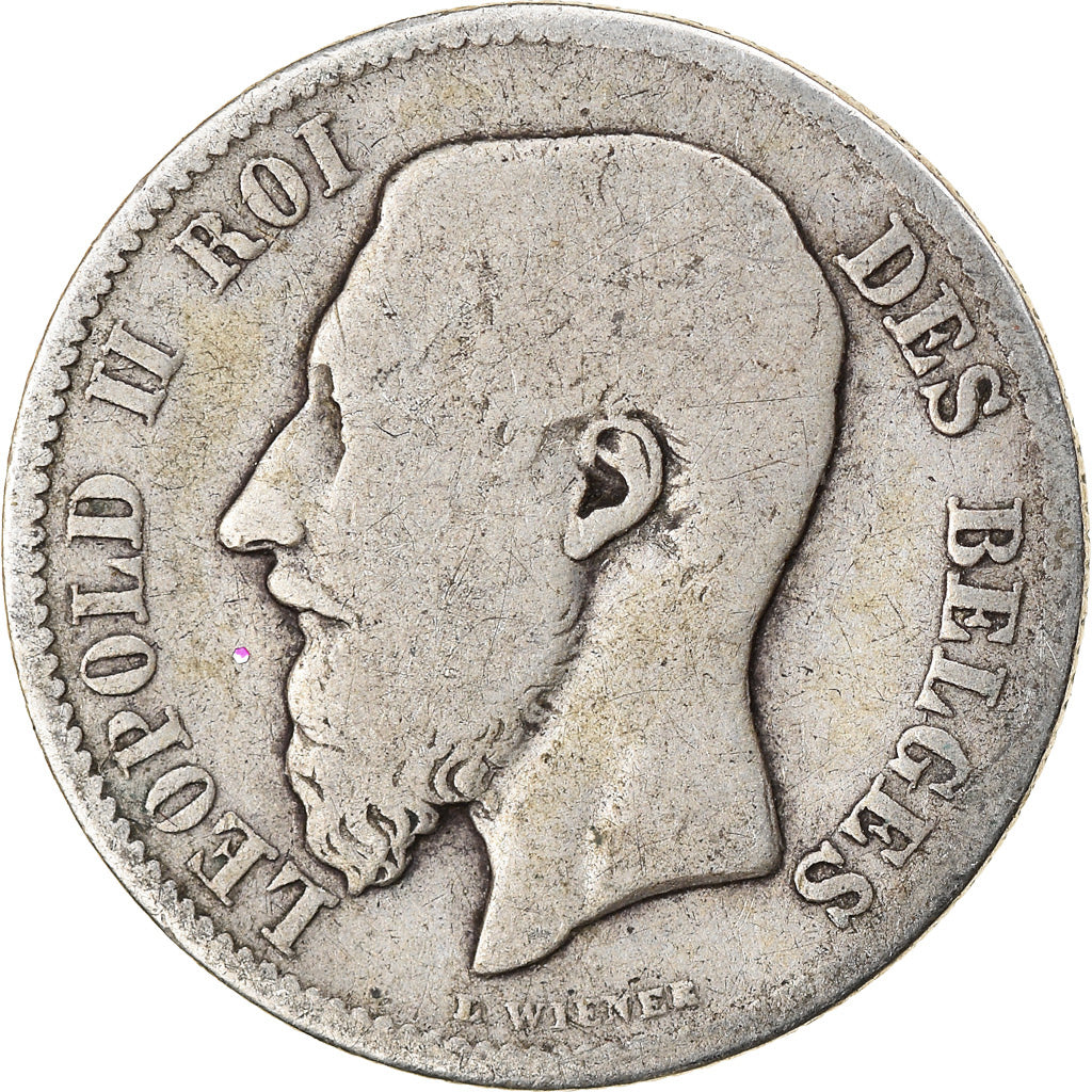 Coin, Belgium, Leopold II, 50 Centimes, 1886, F(12-15), Silver, KM:26