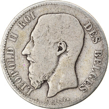 Coin, Belgium, Leopold II, 50 Centimes, 1886, F(12-15), Silver, KM:26