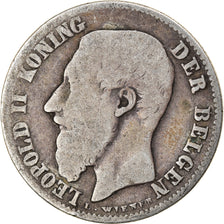 Coin, Belgium, Leopold II, 50 Centimes, 1899, F(12-15), Silver, KM:27