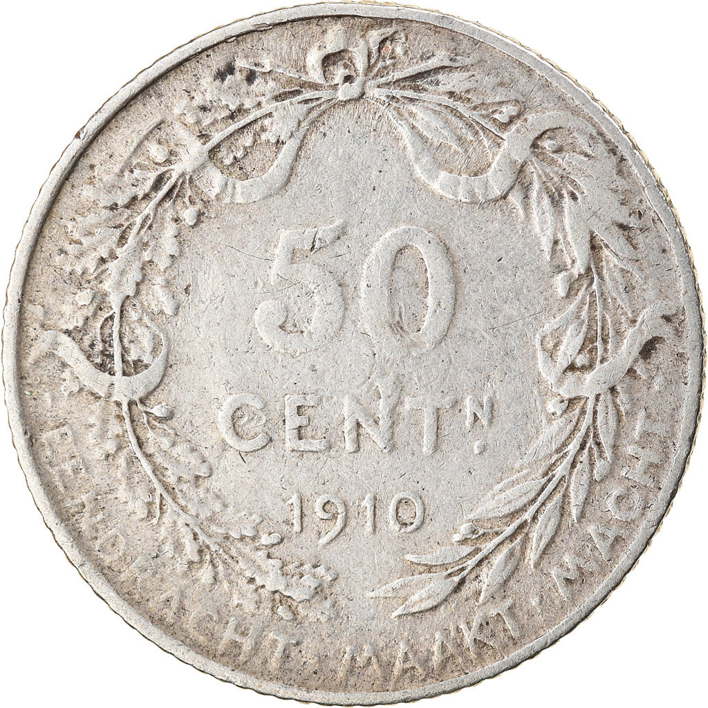 Moneta, Belgia, 50 Centimes, 1910, EF(40-45), Srebro, KM:71