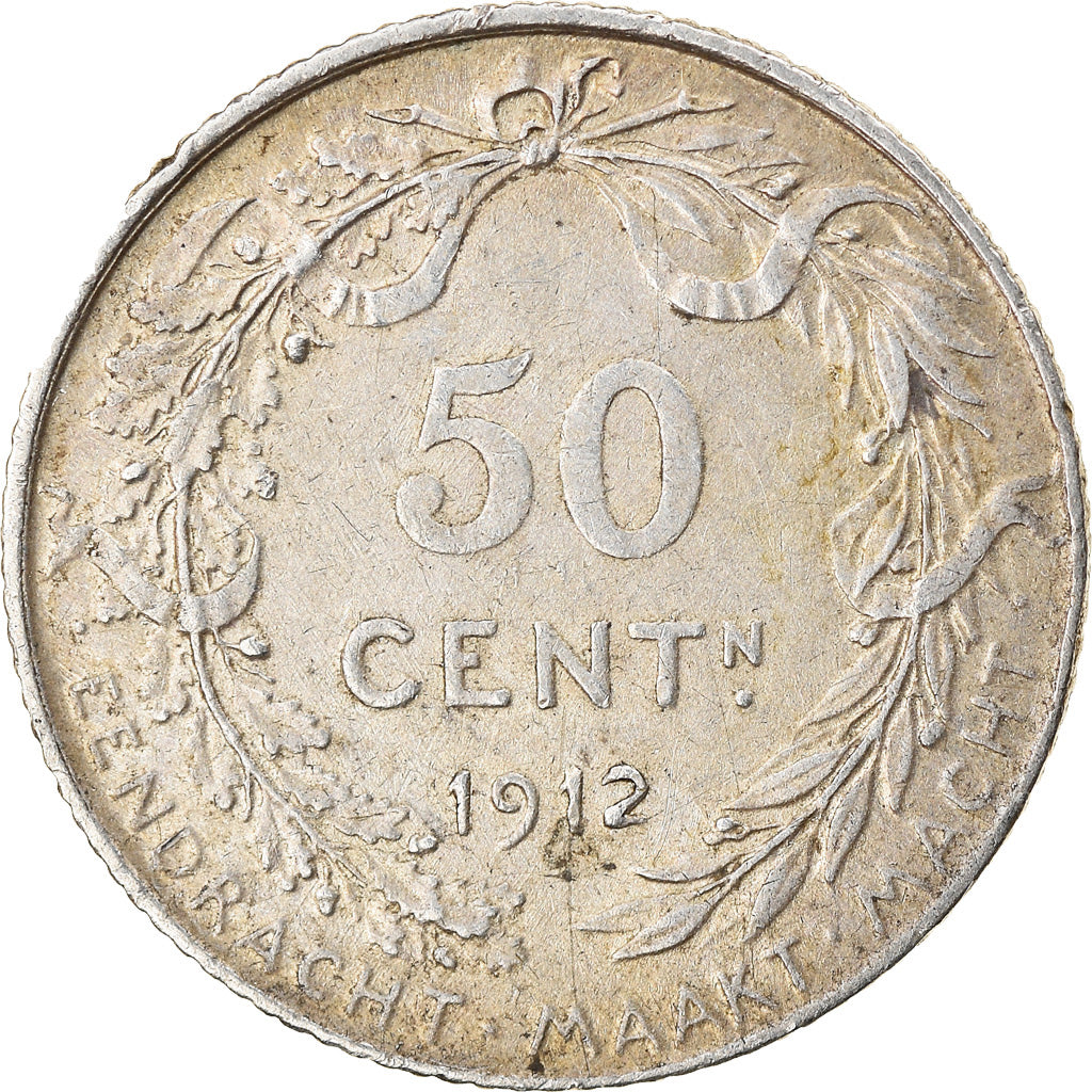 Coin, Belgium, 50 Centimes, 1912, EF(40-45), Silver, KM:71