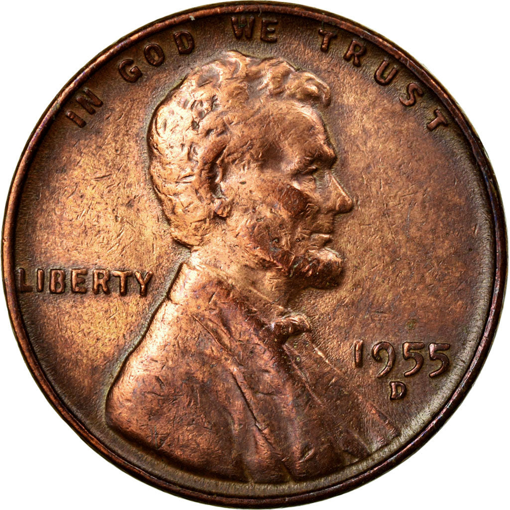 Coin, United States, Lincoln Cent, Cent, 1955, U.S. Mint, Denver, AU(50-53)