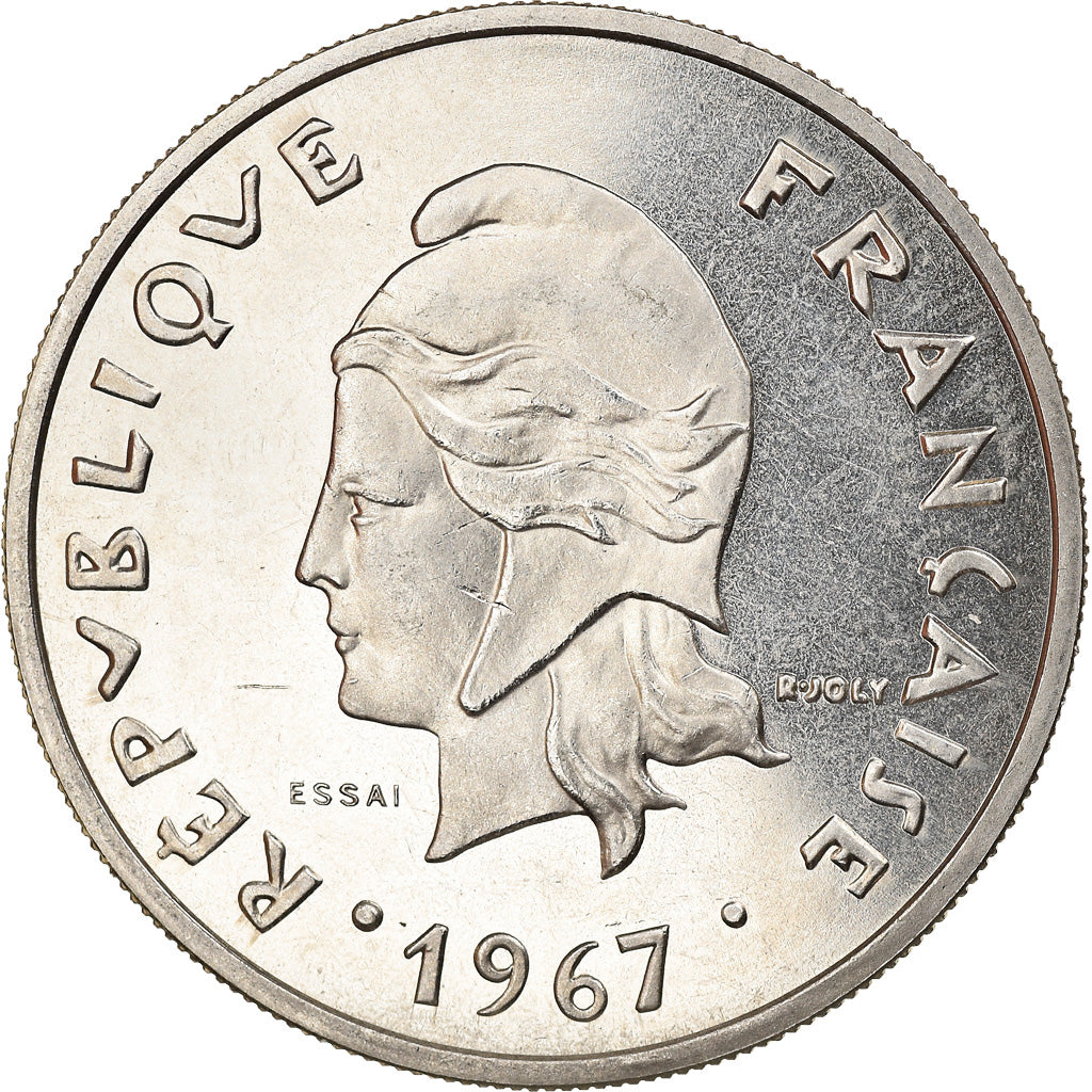 Coin, New Hebrides, 20 Francs, 1967, Paris, EF(40-45), Nickel, KM:E3