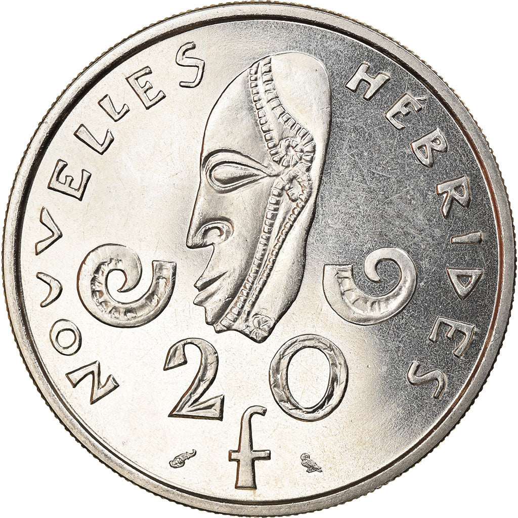 Coin, New Hebrides, 20 Francs, 1967, Paris, EF(40-45), Nickel, KM:E3