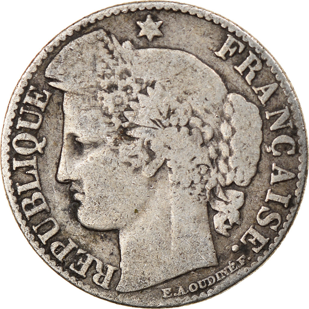 Moneda, Francia, Cérès, 50 Centimes, 1873, Paris, BC+, Plata, KM:834.1