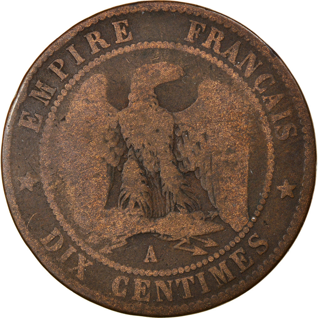 Moneta, Francja, Napoleon III, Napoléon III, 10 Centimes, 1857, Paris