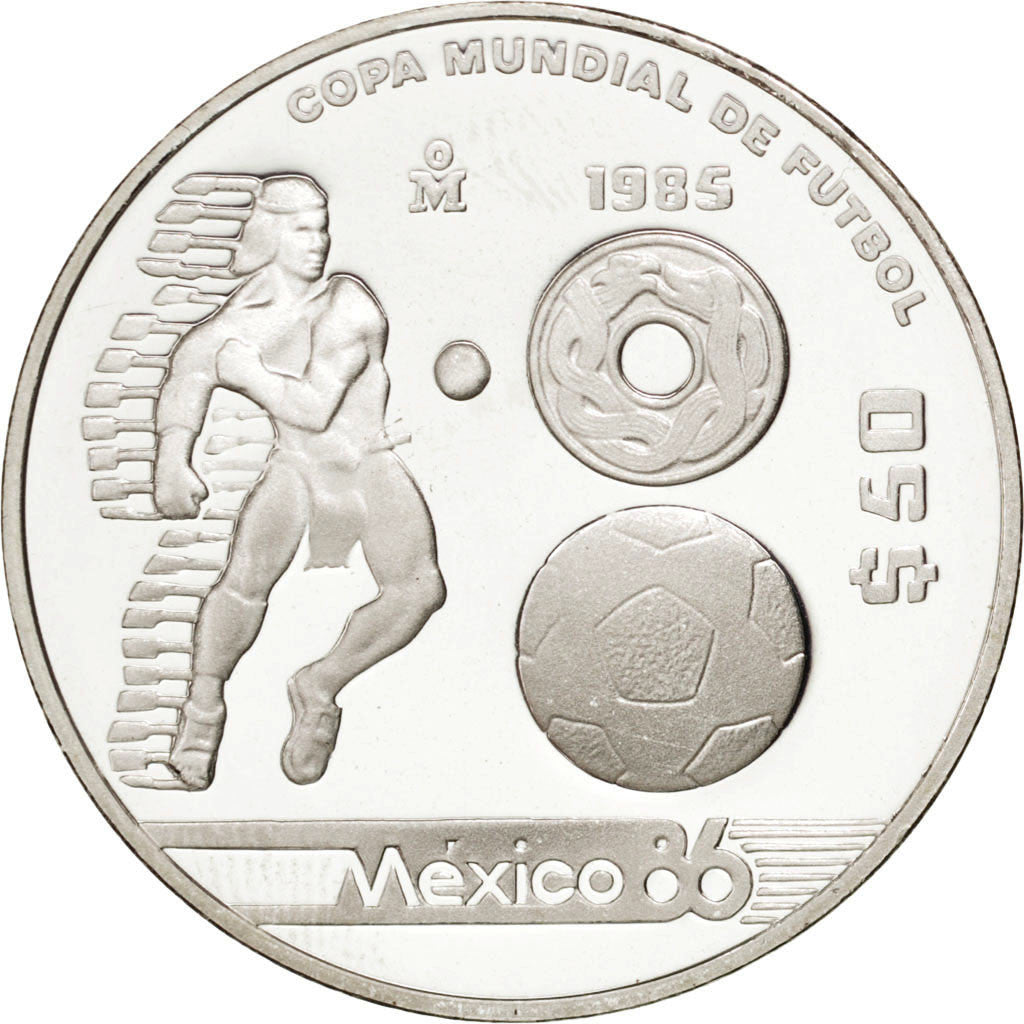 Coin, Mexico, 50 Pesos, 1985, Mexico City, MS(65-70), Silver, KM:504