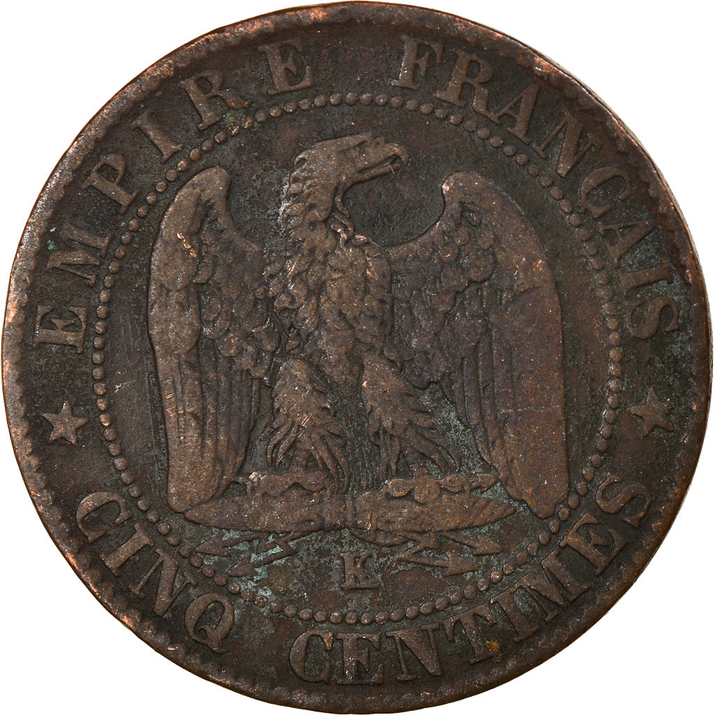 Moneta, Francja, Napoleon III, Napoléon III, 5 Centimes, 1857, Bordeaux