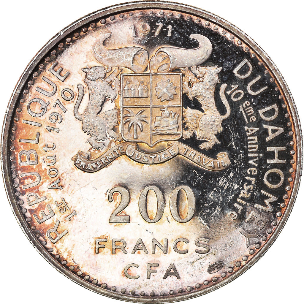 Moneta, DAHOMEY, 200 Francs, 1971, BB, Argento, KM:2.1