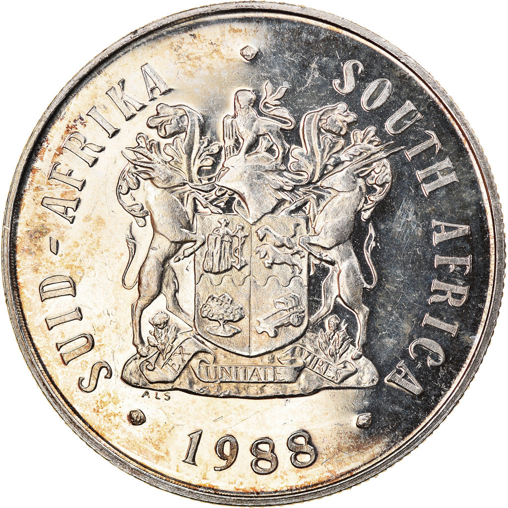 Coin, South Africa, Rand, 1988, AU(50-53), Silver, KM:128