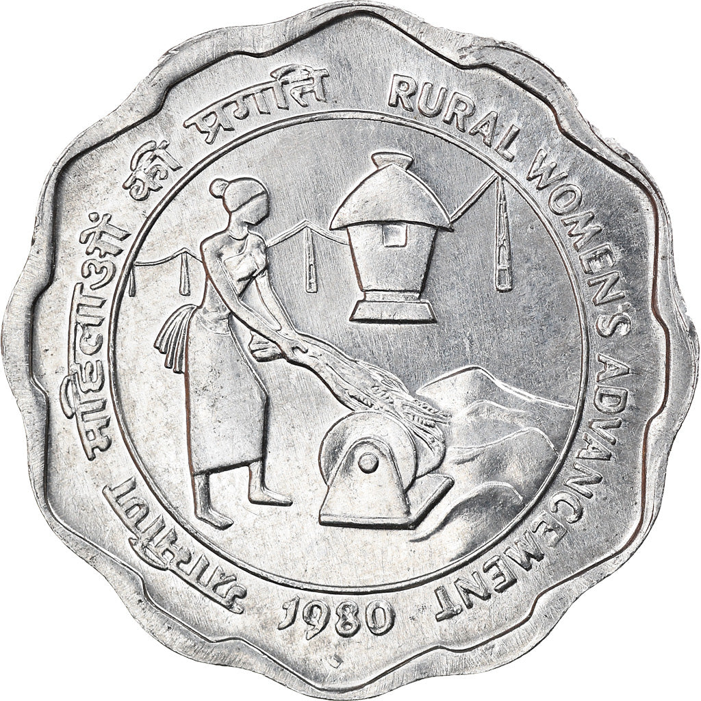 Coin, INDIA-REPUBLIC, 10 Paise, 1980, EF(40-45), Aluminum, KM:27.3