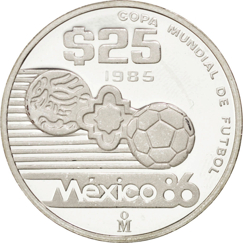 MEXICO, 25 Pesos, 1985, Mexico City, KM #503, MS(65-70), Silver, 8.55