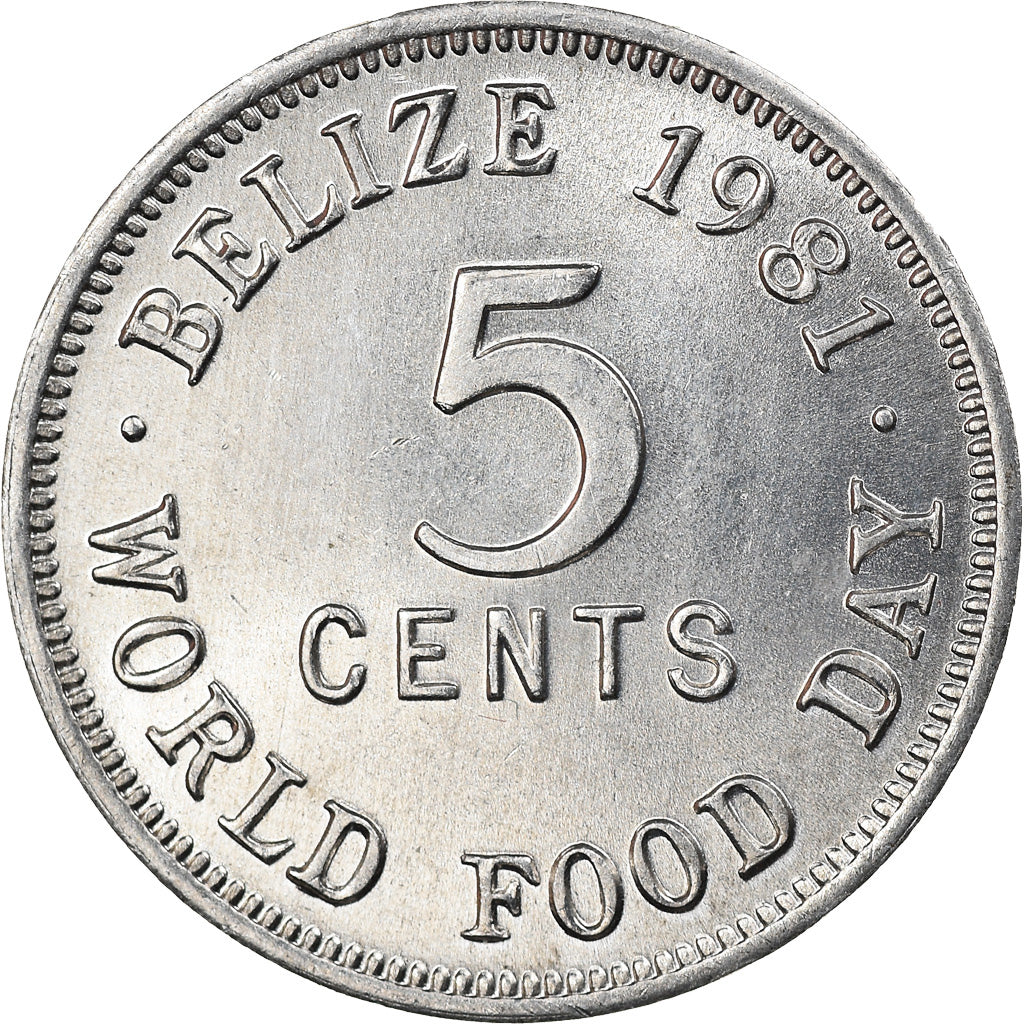 Coin, Belize, 5 Cents, 1981, Franklin Mint, EF(40-45), Aluminum, KM:64