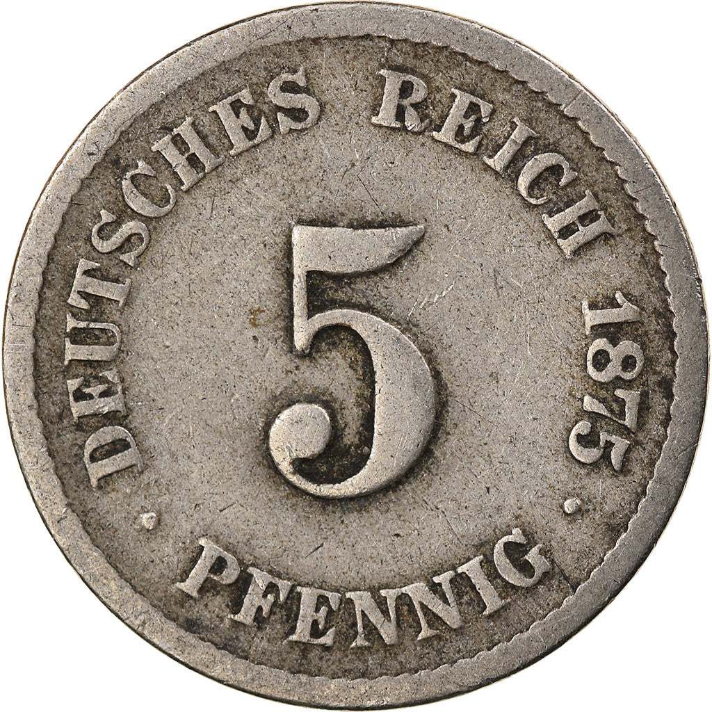 Munten, DUITSLAND - KEIZERRIJK, Wilhelm I, 5 Pfennig, 1875, Stuttgart, FR+