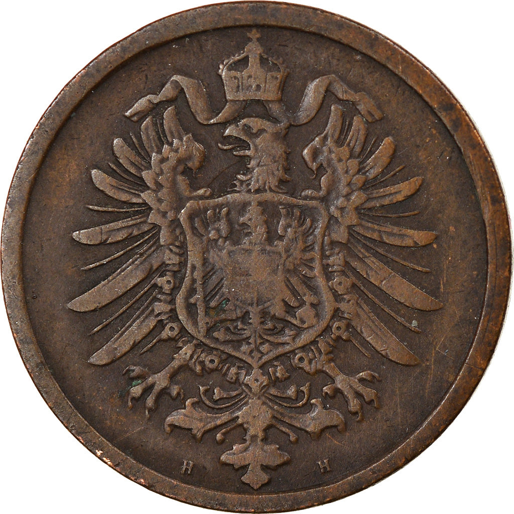 Coin, GERMANY - EMPIRE, Wilhelm I, 2 Pfennig, 1875, Darmstadt, EF(40-45)