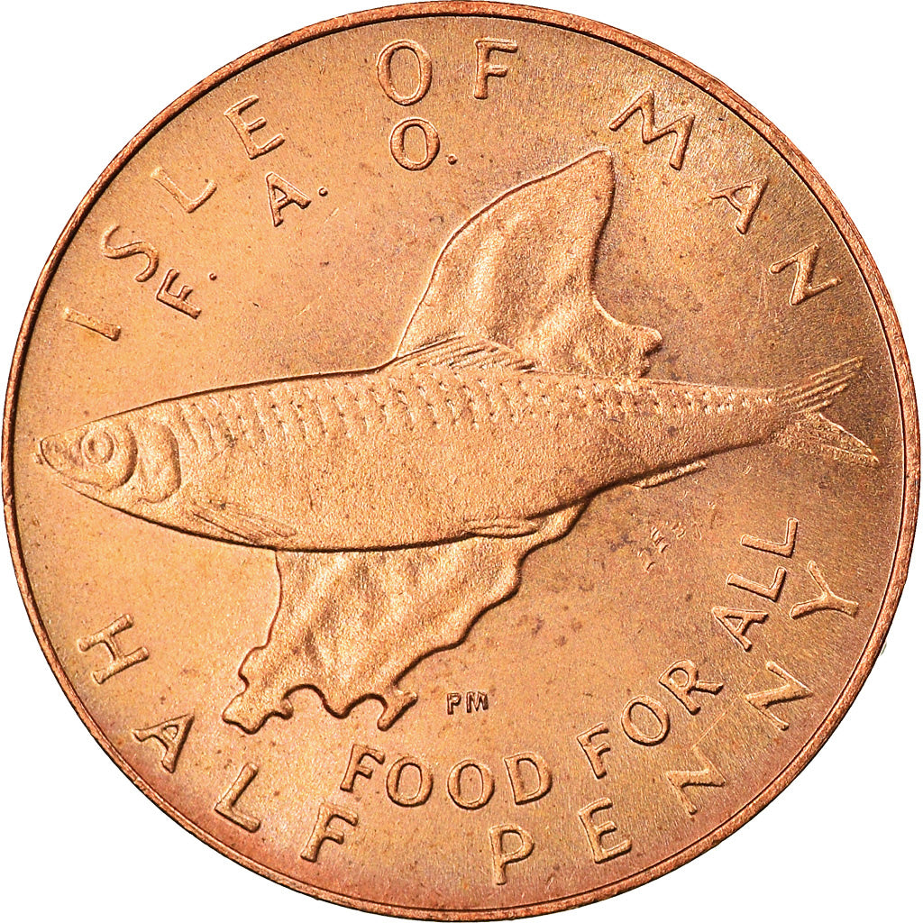 Coin, Isle of Man, Elizabeth II, 1/2 Penny, 1981, Pobjoy Mint, AU(55-58)