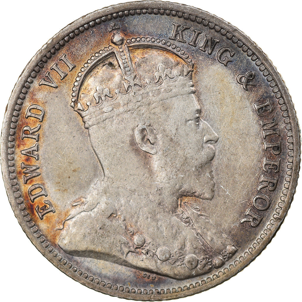 Moneta, AFRICA ORIENTALE, Edward VII, 50 Cents, 1906, BB, Argento, KM:4