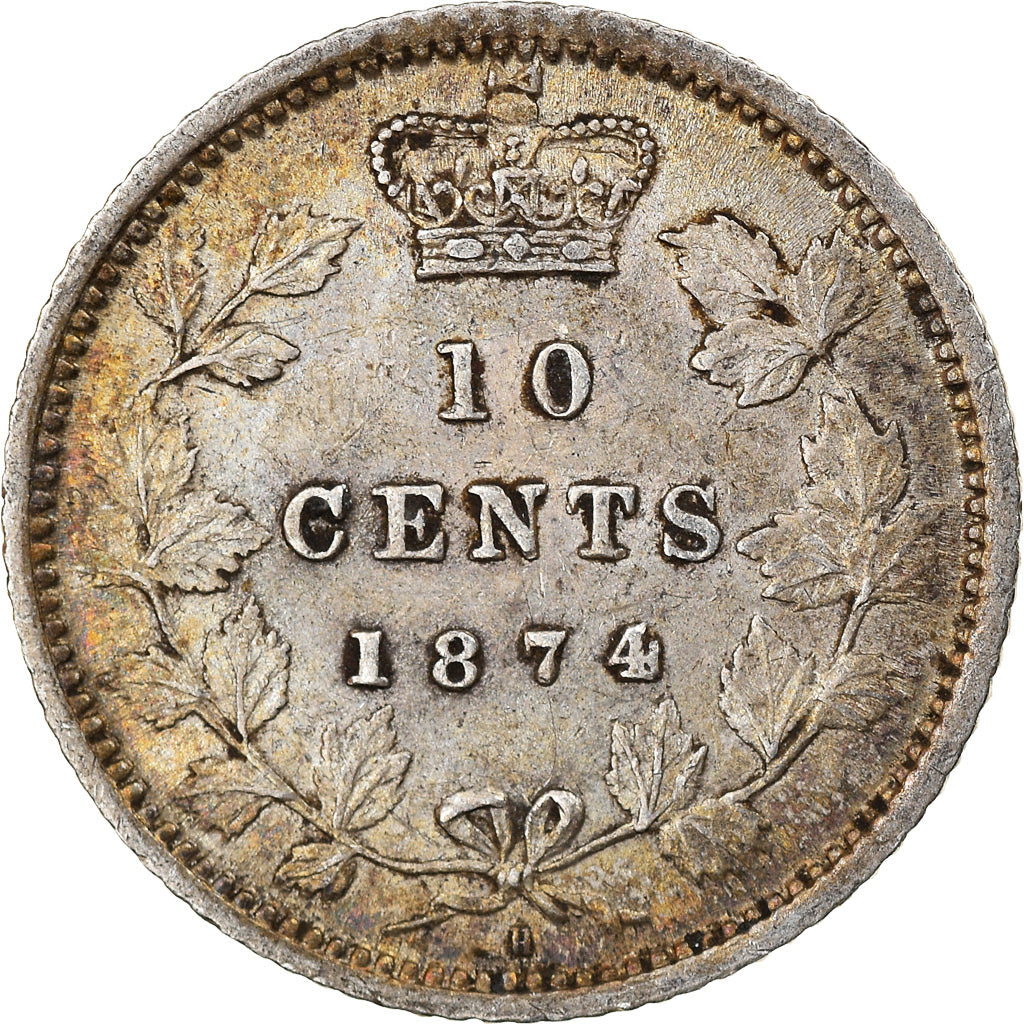 Moneta, Canada, Victoria, 10 Cents, 1874, Royal Canadian Mint, BB, Argento, KM:3