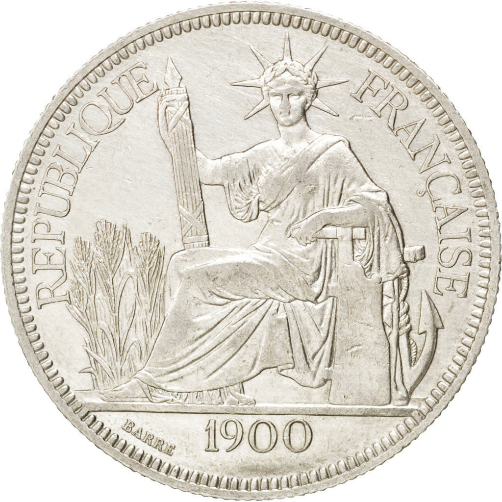 Moneta, Indocina francese, Piastre, 1900, Paris, BB+, Argento, KM:5a.1