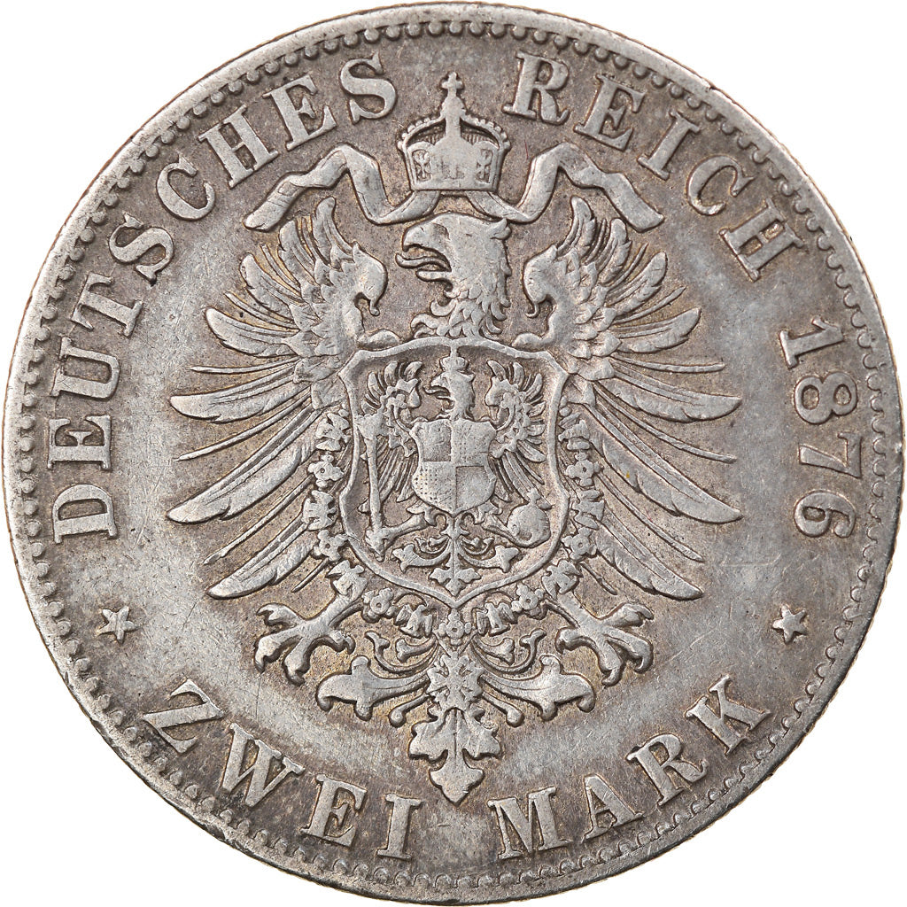 Monnaie, Etats allemands, PRUSSIA, Wilhelm I, 2 Mark, 1876, Cleves, TB+, Argent