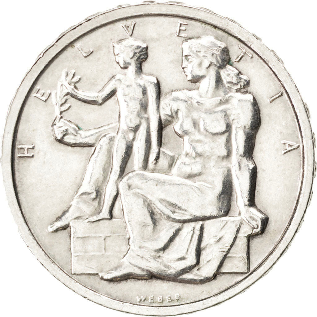 SWITZERLAND, 5 Francs, 1948, Bern, KM #48, MS(60-62), Silver, 31, 15.01
