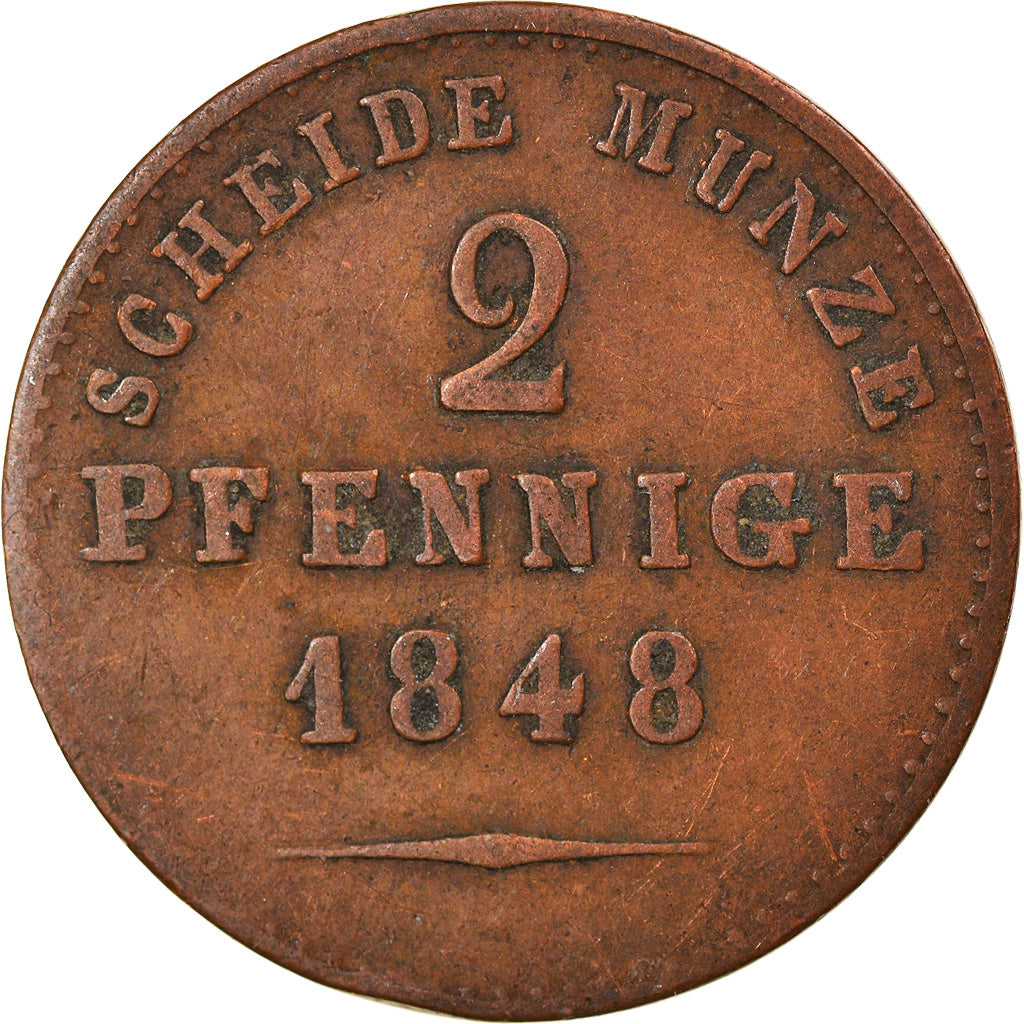Coin, German States, BIRKENFELD, Paul Friedrich August, 2 Pfennige, 1848