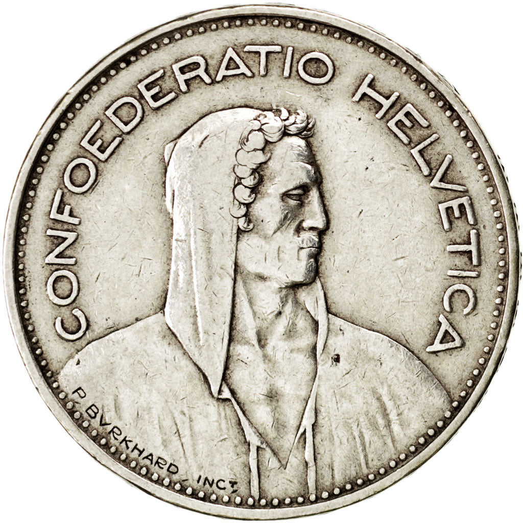 SWITZERLAND, 5 Francs, 1935, Bern, KM #40, VF(30-35), Silver, 31.45, 14.93
