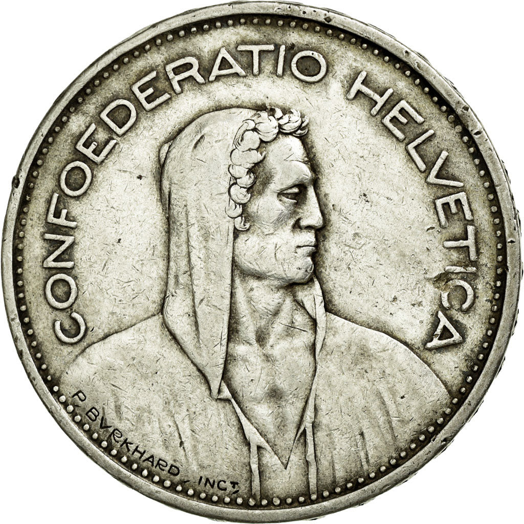 Coin, Switzerland, 5 Francs, 1935, Bern, EF(40-45), Silver, KM:40