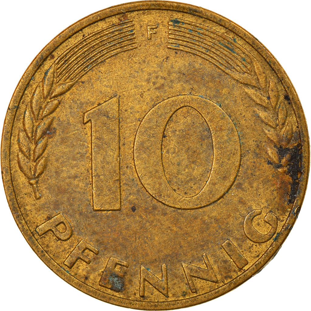 Münze, Bundesrepublik Deutschland, 10 Pfennig, 1971, Stuttgart, S, Brass Clad