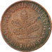 Monnaie, République fédérale allemande, Pfennig, 1969, Munich, TB+, Copper