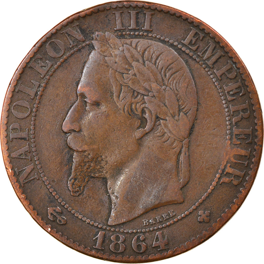 Monnaie, France, Napoleon III, Napoléon III, 5 Centimes, 1864, Strasbourg, TB+