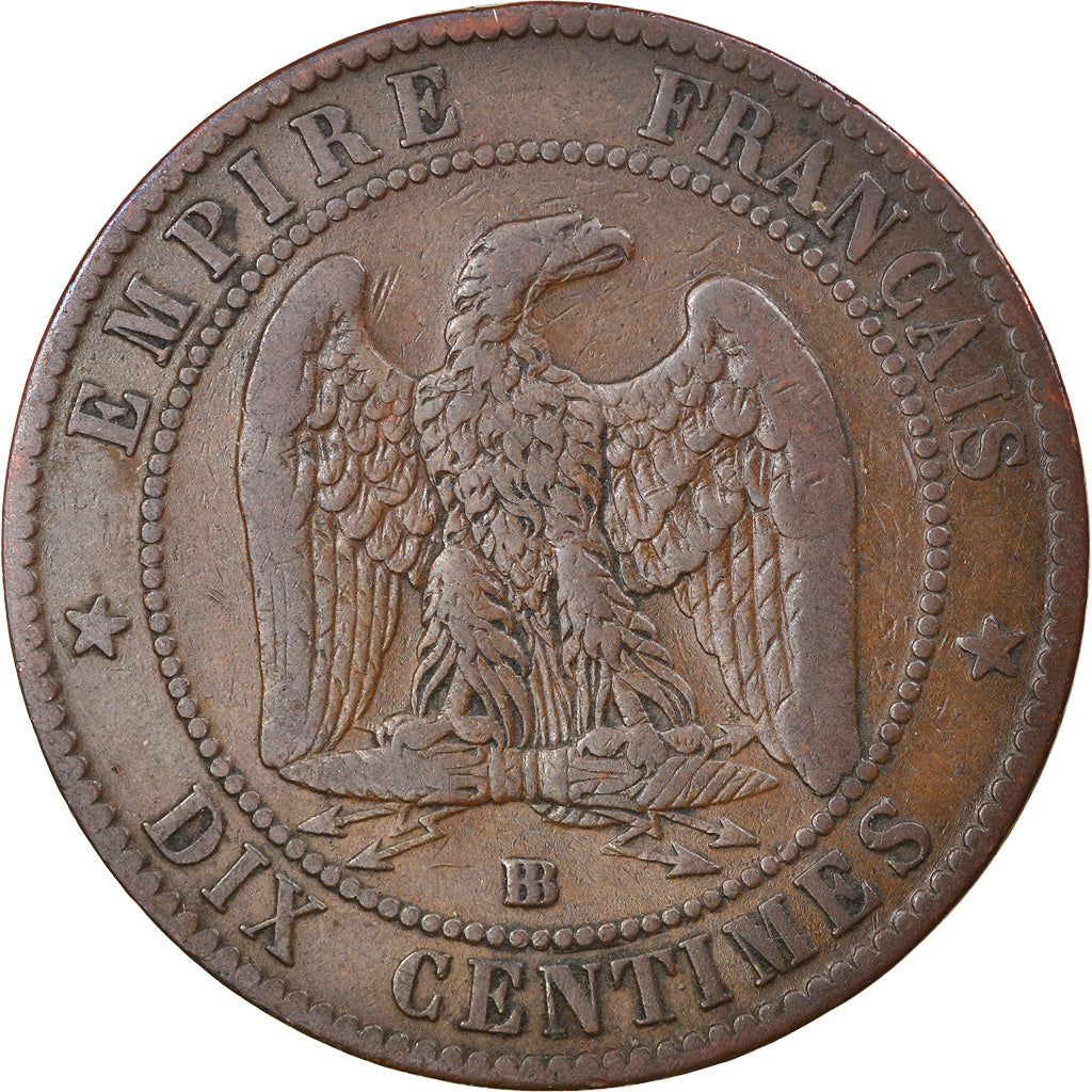 Munten, Frankrijk, Napoleon III, Napoléon III, 10 Centimes, 1856, Strasbourg