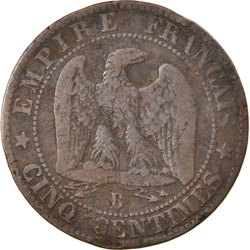 Moneta, Francia, Napoleon III, Napoléon III, 5 Centimes, 1853, Rouen, MB
