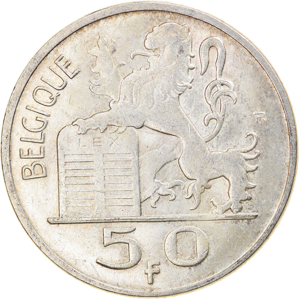 Moneta, Belgio, 50 Francs, 50 Frank, 1951, Brussels, BB, Argento, KM:136.1