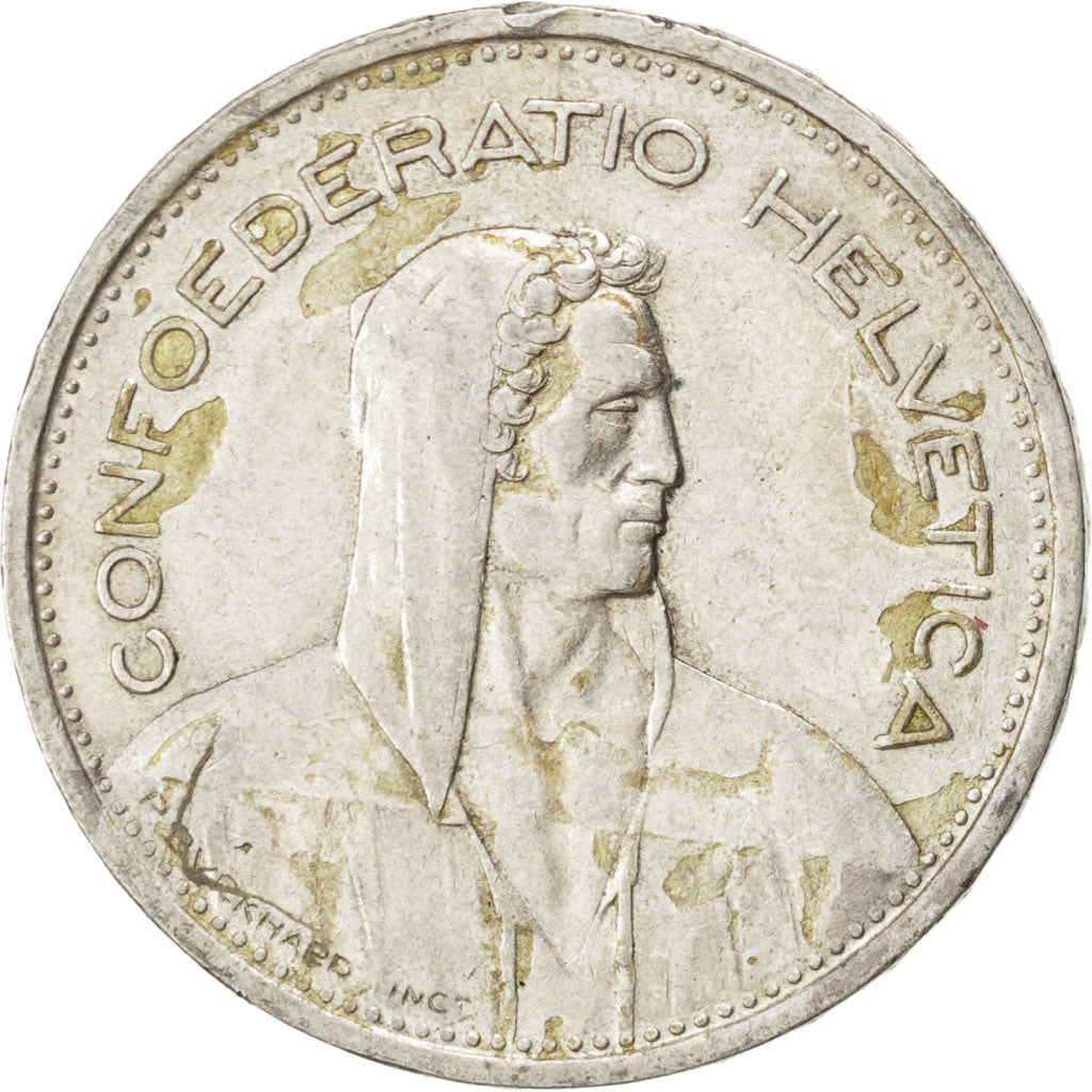 SWITZERLAND, 5 Francs, 1954, Bern, KM #40, EF(40-45), Silver, 31.45, 14.98
