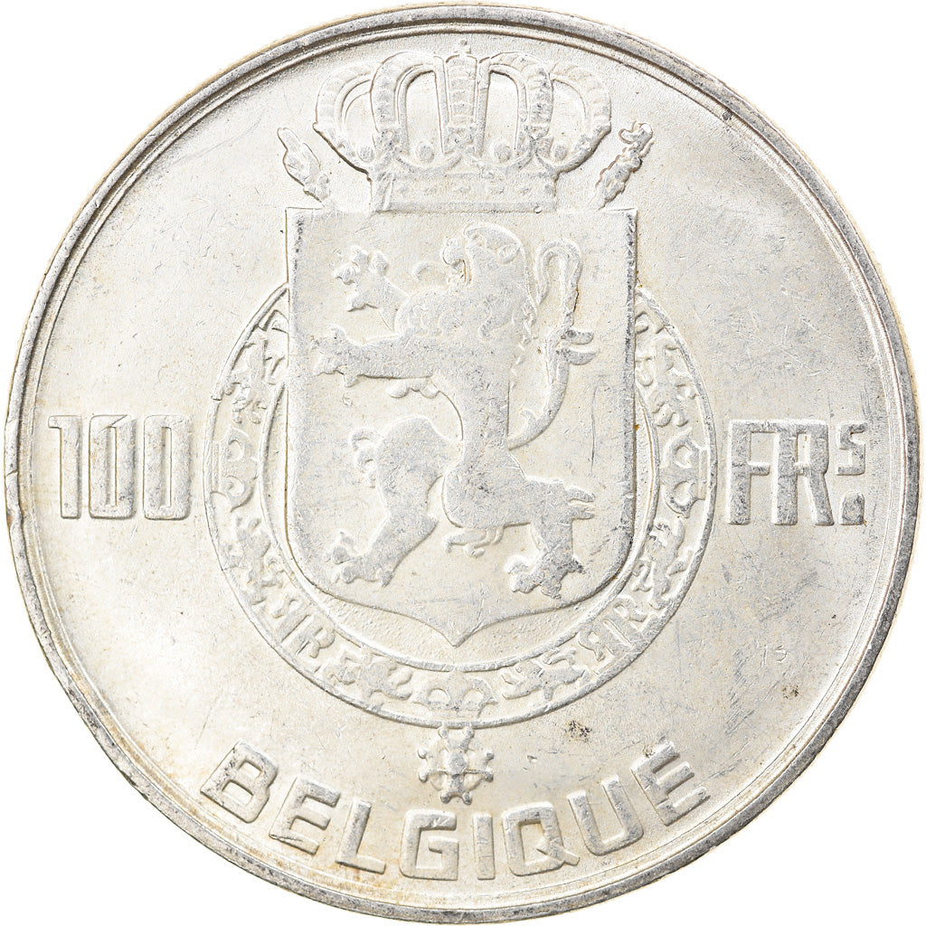 Coin, Belgium, 100 Francs, 100 Frank, 1948, EF(40-45), Silver, KM:138.1