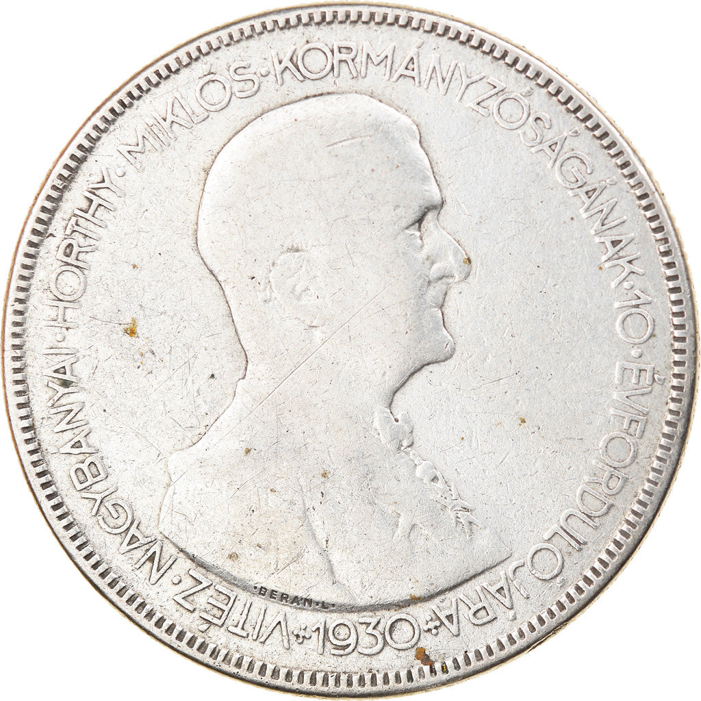 Coin, Hungary, 5 Pengö, 1930, Budapest, VF(30-35), Silver, KM:512.1