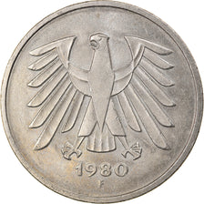 Coin, GERMANY - FEDERAL REPUBLIC, 5 Mark, 1980, Stuttgart, EF(40-45)